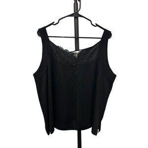 Exclusively Misook Black Lace Trim Tank Top Womens Sz XL